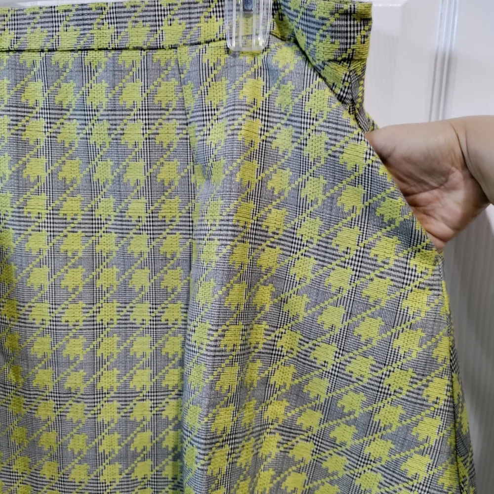 NWT Frock Shop houndstooth pleated midi skirt size Large
